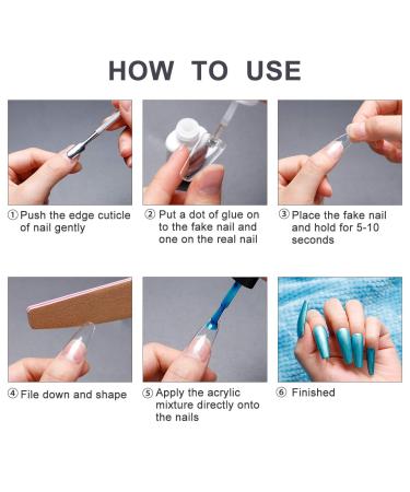 Long Ballerina Acrylic Nail Tips - 500 Transparent False Nails 10 Sizes DIY Nail Art for Women & Girls - Buy Online on GoSupps.com