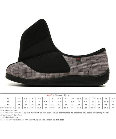 ZHENSI Men's Diabetic Shoes Wide Swollen Feet Slippers - Adjustable Non-Slip Soft Bottom - Brown (Size 10.5) - Buy Online on GoSupps.com