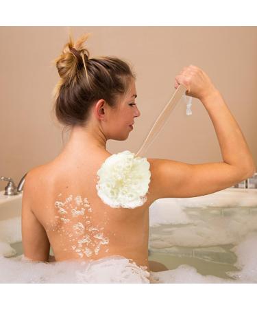 Large White Bath Puff Loofah Sponge Set - Body Back Brush & Peeling Shower Sponge for Men | Ideal for Ultimate Cleansing & Exfoliating - Buy Online on GoSupps.com