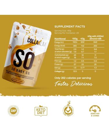 SoBodyCo CollaSlim Salted Caramel Meal Replacement Shake with Added Collagen - 800g (Pack of 1) - Buy Online on GoSupps.com