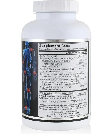 HCP Formulas Synovera Joint Support Complex with Turmeric Extract & Collagen - 120 Caps - Buy Online on GoSupps.com