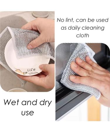 6 Pack Metallic Wire Tea Towels - Reusable Soft Kitchen Cleaning Tools | Square Multifunctional Towels for Home & International Shipping - Buy Online on GoSupps.com