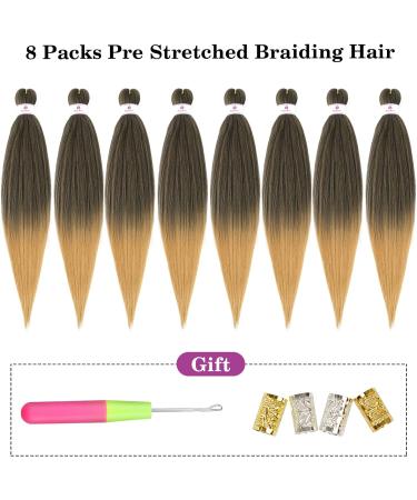 Beyond Beauty 8 Packs Black Pre Stretched Braiding Hair Synthetic Yaki EZ Braiding Coi Leray Braids Knotless Braiding Hair Extensions Pre Stretched Hot Water Setting Crochet Braids 20Inch(T27) 8Packs--20Inch T1B-27 - Buy Online on GoSupps.com