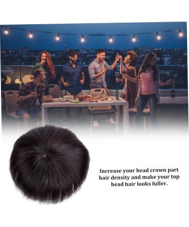 Short Brown Wigs Human Hair Topper Thinning Hair Topper Clip in Hairpieces 20cm Dark Brown Hair Extensions for Women - Buy Online on GoSupps.com