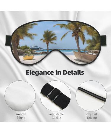 Beach Palm Tree Chairs Eye Mask | Soft Travel Eye Patch for Women | Relaxation & Breathable Sleep Mask - Buy Online on GoSupps.com