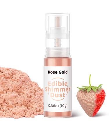Wwtop edible glitter 10g glitter powder for drinks glitter spray edible glitter dust glitter powder tasteless food coloring powder for cakes chocolate cocktails fondant (rose gold) rose gold