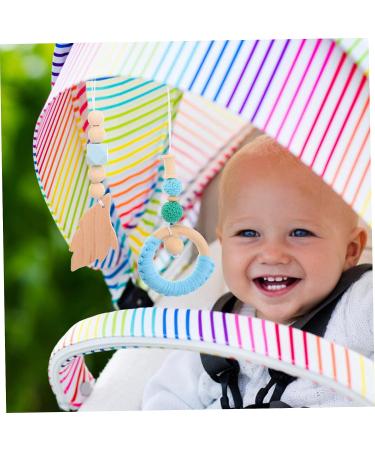 SAFIGLE 4pcs Stroller Yarn Bead Pendant Wooden Crib Set - Handmade Activity Nursing Game for Stuffed Wood Bed and Rattle - Buy Online on GoSupps.com