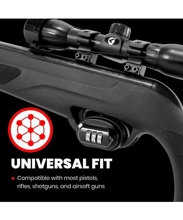 Innovatex Heavy-Duty Gun Trigger Lock Set with 3-Digit Combination - 3 Pack | Secure Handguns, Rifles, Pistols, and Shotguns | Solid Steel Home and Travel Safety Accessories - Buy Online on GoSupps.com