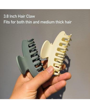 Venhay Hair Claw Clips 3.8 Inch - No Slip Matte Jaw Clip for Thin & Medium Thick Hair - 4 Pack Assorted Colors - Women, Girls - Buy Online on GoSupps.com
