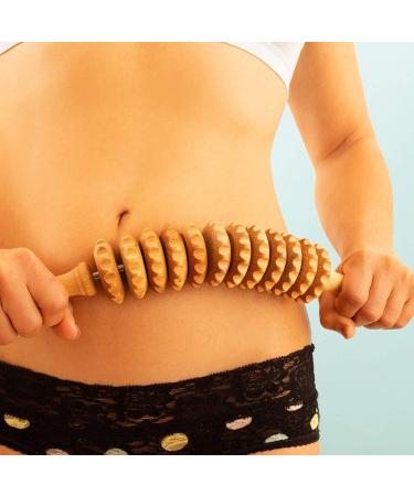 CRETUAO 2 Anti-Cellulite Massage Roller Tool - Maderotherapy Wooden Waist Massager | 15 Inch for Effective Body Contouring - Buy Online on GoSupps.com