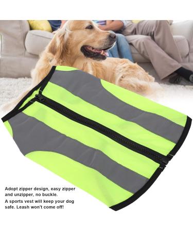 Reflective Dog Vest Safety Jacket for Night Use | Bright Green Zippered Warning Clothing for Pets - Buy Online on GoSupps.com