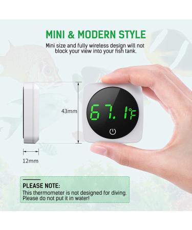 PAIZOO Digital Aquarium Thermometer with LED Display - High Accuracy 0.9F - Touch & Sleep Mode - Ideal for Fish Tanks, Turtles - White - Buy Online on GoSupps.com