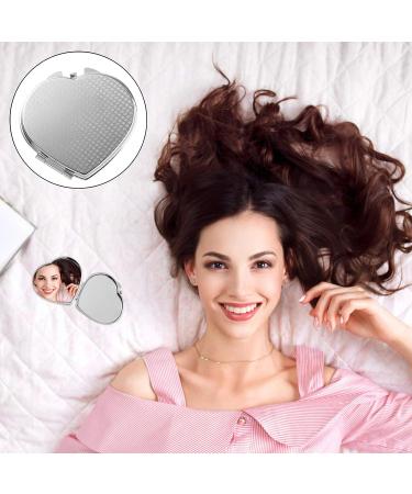 Lurrose Foldable Mini Heart Shaped Makeup Mirror - Compact Dual Sided Vanity Mirror for Women & Girls - Buy Online on GoSupps.com