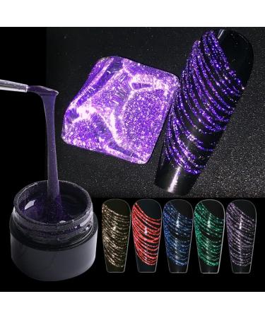 Reflective Glitter Spider Gel Nail - 6 Colors UV/LED Nail Art Gel for Salon & DIY Manicure - Buy Online on GoSupps.com