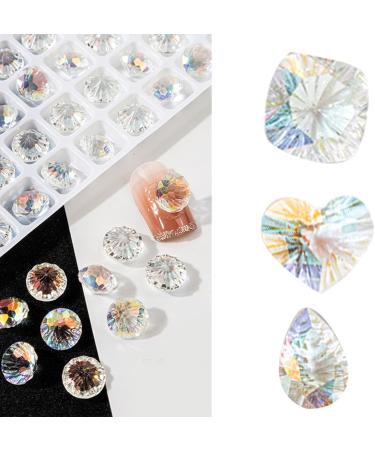 20Pcs Pointed Bottom Rhinestones 3D Crystal Jewelry Manicures Decorations - Buy Online on GoSupps.com
