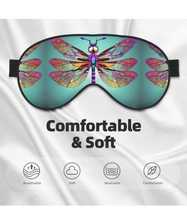 Shop Cute Dragonfly Pattern Double-Sided Eye Mask | Adjustable Comfort Blindfold - Light Blocking Sleep Mask - Buy Online on GoSupps.com