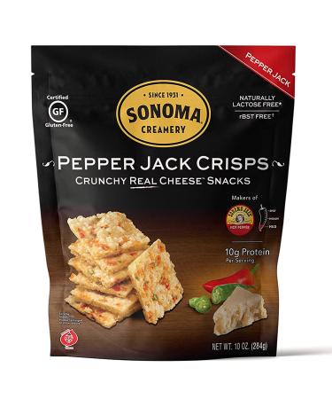 Sonoma Creamery - Cheese Crisps, Pepper Jack, 10 Oz (1 Count) | Savory Snack | High Protein | Low Carb | Gluten Free | Keto-Friendly Pepper Jack 10 Ounce (Pack of 1)