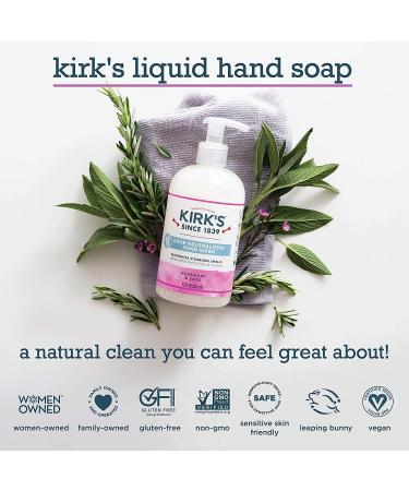 Kirk's Odor-Neutralizing Castile Liquid Hand Soap 4-Pack - Rosemary & Sage Scent | 12 Fl Oz Pump Bottle | Moisturizing Kitchen Hand Wash - Buy Online on GoSupps.com