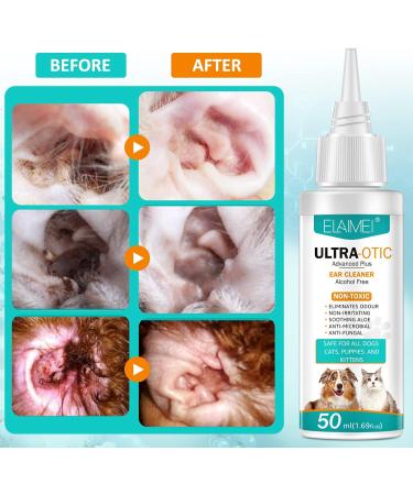 OBNOSWLPJMN Dog Ear Drops 50ml Dog Ear Cleaner Ear Care For Dogs Yeast Infection Itching Odours Antiseptic Dog Ear Infection Treatment Antibiotic Dog Ear Drops For Puppy Cats Dogs (50ml) - Buy Online on GoSupps.com