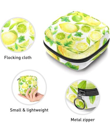 Watercolor Lemon Fruit Leaves Women's Period Kit Bag - Portable Storage & Elevated Comfort | Perfect for Women & Girls - Buy Online on GoSupps.com
