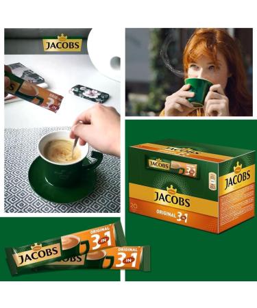 Jacobs 3 in 1 Instant Coffee Sticks 60 Count - Buy Online on GoSupps.com