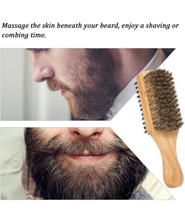 Double-Sided Men's Beard Brush with Solid Wood Handle - Facial Hair and Mustache Grooming Comb - Buy Online on GoSupps.com