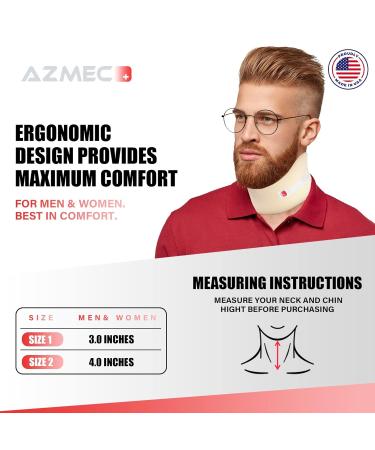 Universal Narrow Neck Brace Support - Soft Foam Cervical Collar for Neck Pain Relief | Adjustable Velcro Strap | Stabilizes Vertebrae | 2 Inch Beige | Ideal for Men & Women - Buy Online on GoSupps.com