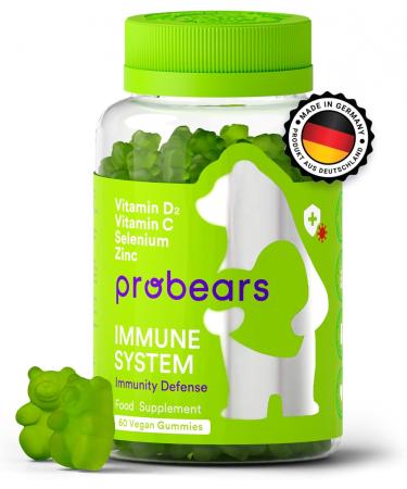 Strengthen Your Immune System with Probears - Vegan Gelatin-Free Vitamin C Zinc Selenium & B Vitamins Gummy Bears - 60 Pieces (3-Pack) - Gluten-Free & Halal - Buy Online on GoSupps.com