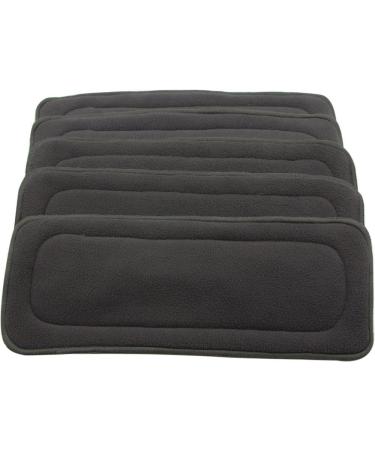 Ohbabyka Baby Cloth Soft Charcoal Bamboo Inserts Reusable Liners Diapers (5 Pieces Black) 5 pieces Black - Buy Online on GoSupps.com