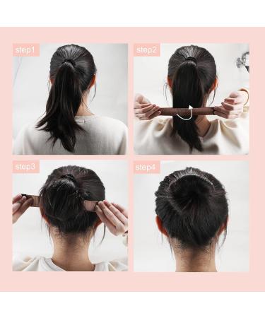 Boobeen 4 Piece Hair Bun Maker Set - DIY French Twist Donut Bun Hairstyle Tool for Long Hair (4 colors) - Buy Online on GoSupps.com