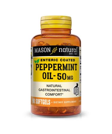 MASON NATURAL Peppermint Oil 50 mg Enteric Coated Supplement 90 Day Supply of Gastrointestinal Support for Normally Functioning Bowel Softgel Pills