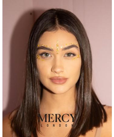 Gwen Gold Bindis | MERCY LONDON Crystal Indian Bindi Face Jewels in Gold & Silver - Shop Now for Unique Face Jewelry - Buy Online on GoSupps.com