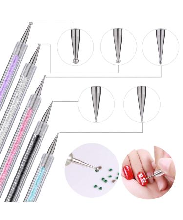 5 Pcs Dual-ended Nail Art Liner Brushes Set - Fine Striping Brush and Dotting Pen (5 7 9 11 13 mm) - Buy Online on GoSupps.com