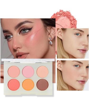 Eyeshadow Blushs | Six-Color Blushs Makeup Palette Matte Eyeshadow and Blushs Makeup Easy-to-Color for Party Prom Wedding Bar Dating Hersil - Buy Online on GoSupps.com