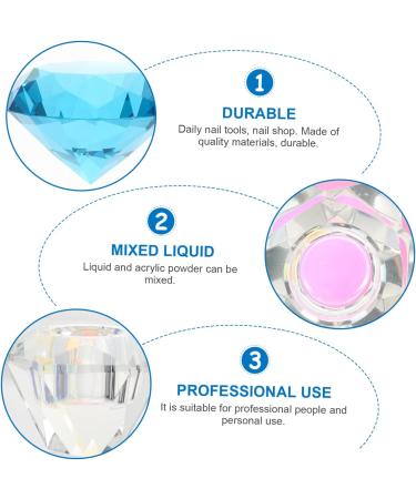 minkissy 3 Pcs Nail Art Crystal Cup Glass Dappen Dish Dappen Dish Bowl Crystal Dappen Dish Glass Containers with Lids Diamond Dappen Dish Glass Tumbler Acrylic Washing Dishes White Crystal 5.5x5.5cmx3pcs Bluex3pcs - Buy Online on GoSupps.com