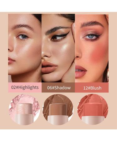  TianWlio Natural Look Long Lasting Makeup Blush Multifunction Cosmetic Pencil High Gloss Powder Blush Powder Blush Palette Shimmer Professional Natural 6g - Buy Online on GoSupps.com