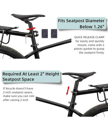 ROCKBROS Bike Cargo Rack | Adjustable Luggage Carrier Rear Rack | 165 lbs Capacity | Universal Black - Buy Online on GoSupps.com