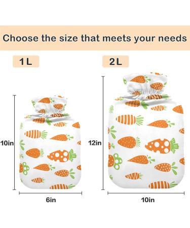 Naanle Carrots Polka Dots Hot Water Bottle - 1L Transparent Warm Water Bottle for Pain Relief & Cold Therapy | Ideal Bed Hand & Feet Warmer - Buy Online on GoSupps.com