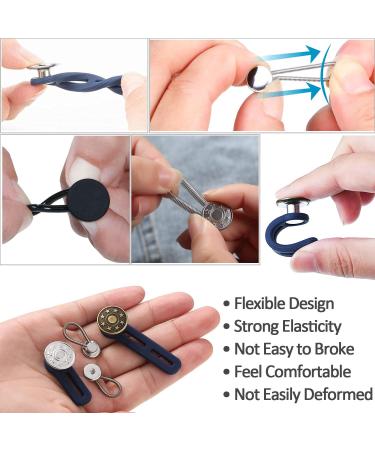 24 Pcs Flexible Adjustable Waist Extender & Collar Extender Set - Invisible No-Sew Buttons for Pants, Jeans, Skirts - Clothing Supplies for Women and Men - Buy Online on GoSupps.com