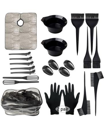 SYCLS 24 pieces hair color hair dyel hair faerben set diy hair dye salon salon hair dyel hair dye tools hair dye tools for home salon 24pcs black