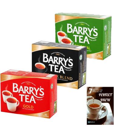 Barrys Tea Bags Tea Selection Bundle - 240 Tea Bags with Barrys Tea Gold Blend Barry' s Tea Master Blend and Barry's Tea Irish Breakfast Tea Including Mint Retail Perfect Brew Guide - Buy Online on GoSupps.com