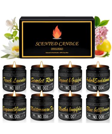 Scented Candles Gifts Set 8 Pack Candles for Home Scented Scented Candles for Home Candles for Women & Men 28oz/240H Long Burning Aromatherapy Candle Set for Birthday Valentine's Day Mother Day 8Pack Candle Gift Set
