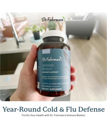 Dr. Fuhrman All Natural Immune Support Supplement | Whole-Food Derived Vitamin for Immunity Defense | Organic Mushrooms, & Berries | Organic Lion s Mane, Maitake, Reishi, and Elderberry | 120 Caps - Buy Online on GoSupps.com