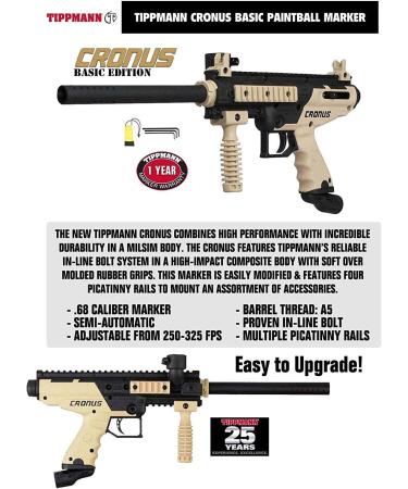 Tippmann Cronus CQB Paintball Gun with Electronic Red Dot Sight and Hopper - Ultimate Paintball Gear - Buy Online on GoSupps.com