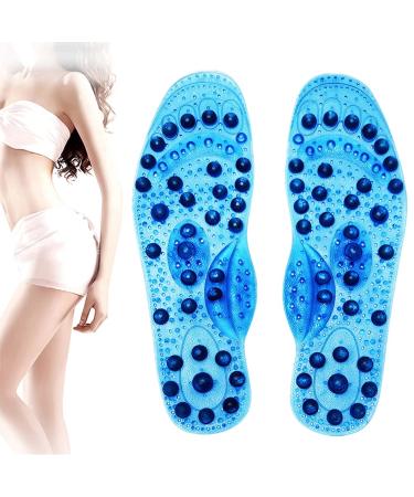 Uposao magnetic massage insoles 41-45 magical insole shoe inlays for acupressure and massage prevention against heel pain plantar fascititis promote circulation-relieve fatigue 41-45 blue