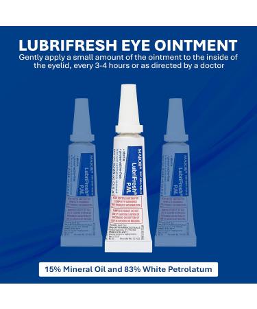 MAJOR Lubrifresh P.M. Sterile Ophthalmic Ointment - Preservative-Free Eye Care - Dry Eye Relief Lubricant - 3.5 g (1 Pack) - Buy Online on GoSupps.com