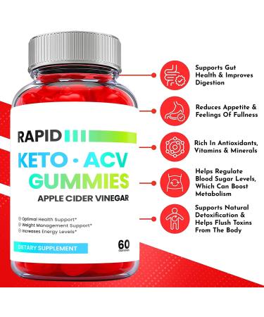 Rapid Keto Gummies with Apple Cider Vinegar - Vegan Non GMO Keto Supplement (60 Gummies) - Buy Online on GoSupps.com