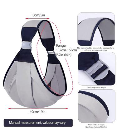 Breathable Baby Sling Carrier | Multifunctional Newborn Baby Carrier from Birth | Gray Baby Sling for Comfortable Baby Wearing - Buy Online on GoSupps.com