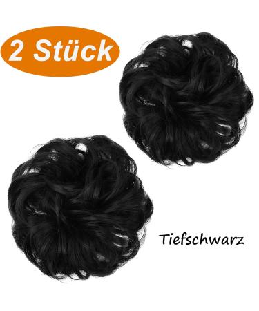 Jjstar 2-Piece Hair Part with Rubber Band | Dutt Hair Tie for Updos & Messy Buns | Deep Black Extensions for Women & Girls - Buy Online on GoSupps.com
