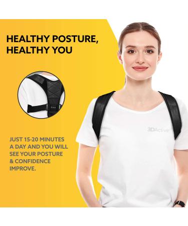3DActive Posture Corrector Adjustable Back Brace for Men & Women | Clavicle Support & Pain Relief | Breathable Back Straightener with Carry Bag - Buy Online on GoSupps.com